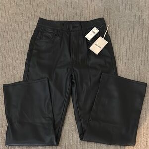 MOTF Black Faux Leather Pants